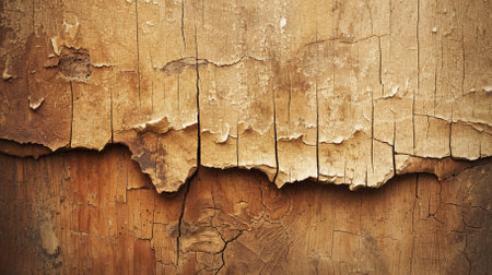 weathered wooden wall with peeling paintの素材