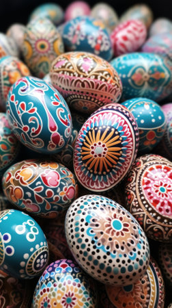 A Collection of Hand-Painted Easter Eggsの素材