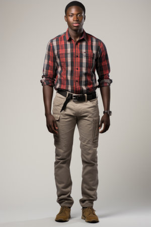 Studio portrait of a young African manの素材
