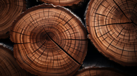 Growth rings of a tree trunkの素材