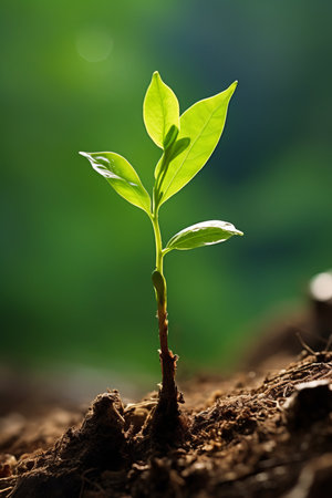 A Seedling Growing in the Soilの素材