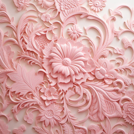 Pink floral 3D backgroundの素材