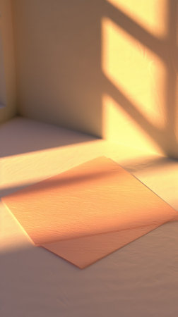 An illustration of a square on a white surface with a shadow in the backgroundの素材