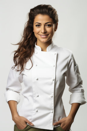 Portrait of a young female chef smilingの素材