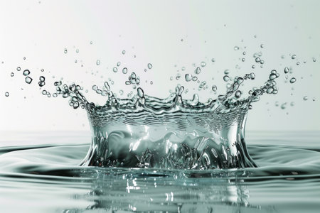Water splash with a crown shapeの素材