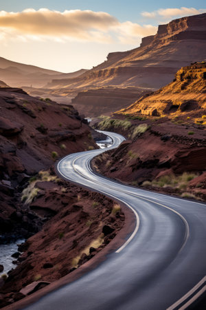 Curving Road Through Canyonの素材