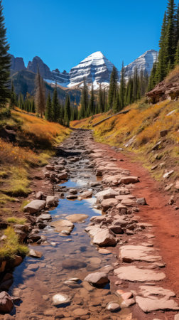 Rocky mountain stream in autumnの素材