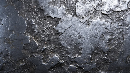 Black metal texture background with cracks and peeling paintの素材