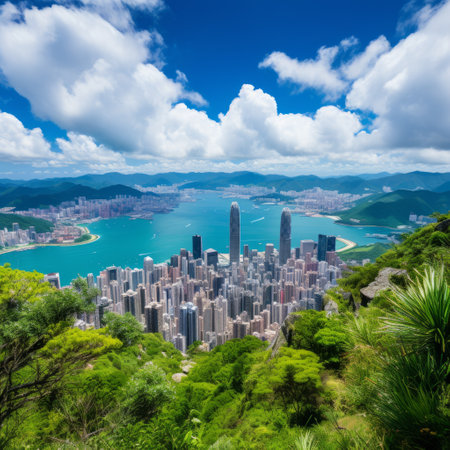 Hong Kong Cityscape from Aboveの素材
