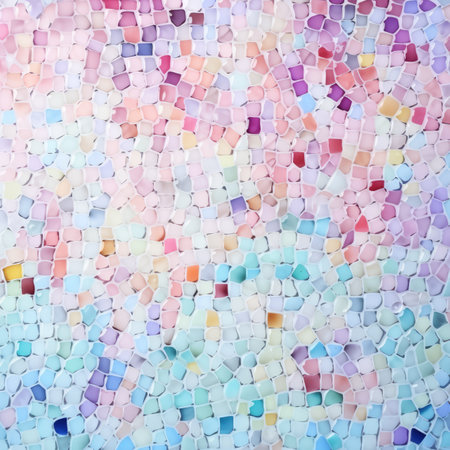 Colorful square mosaic tiles in pastel shadesの素材