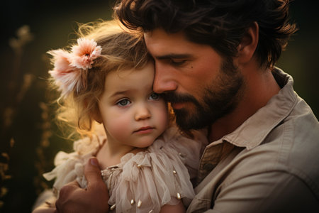 Father and daughter share a tender momentの素材