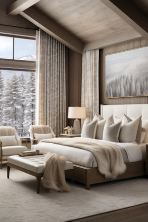 Modern mountain bedroom interior designの素材