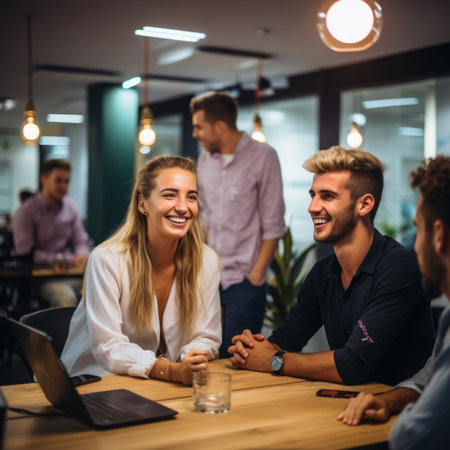 Colleagues discussing about new projectの素材