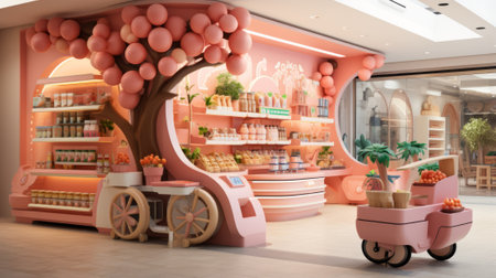 Pink Grocery Store Interior Designの素材