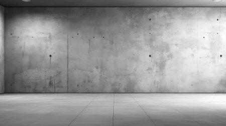gray concrete empty room with tiled floorの素材