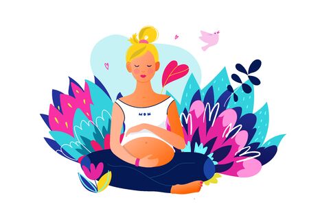 Yoga pregnancyのイラスト素材