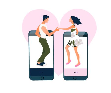 Happy Valentines Day. Salsa in the city. Street dancing. Beautiful couple dancing. People in love.のイラスト素材
