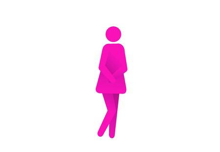 Urinary incontinence, cystitis, involuntary urination woman vector illustration. Bladder problems. Menopause, woman health.のイラスト素材
