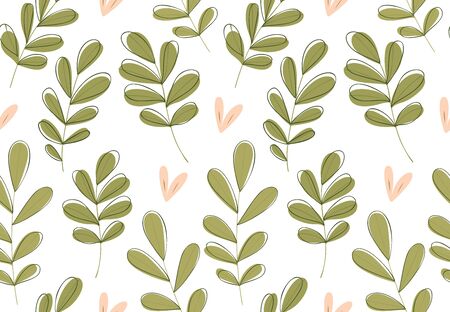 Floral pattern Hand drawn seamless vector textureのイラスト素材