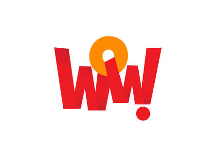 A speech bubble with a word Wow on whiteのイラスト素材