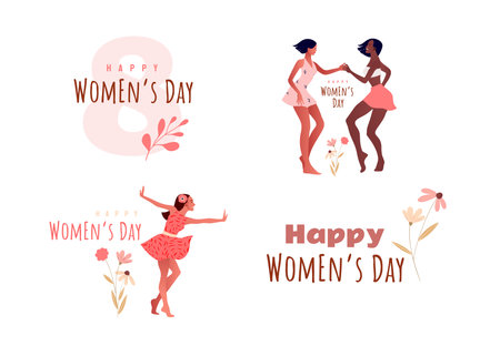 International Women Day. 8 March Greeting cardのイラスト素材