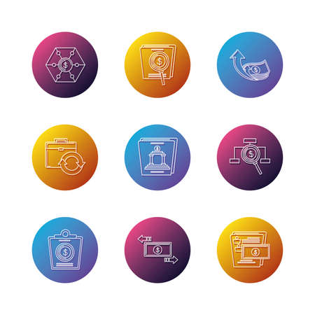 Modern set of business iconsのイラスト素材