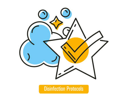 Disinfection protocol approved with high star ratingのイラスト素材