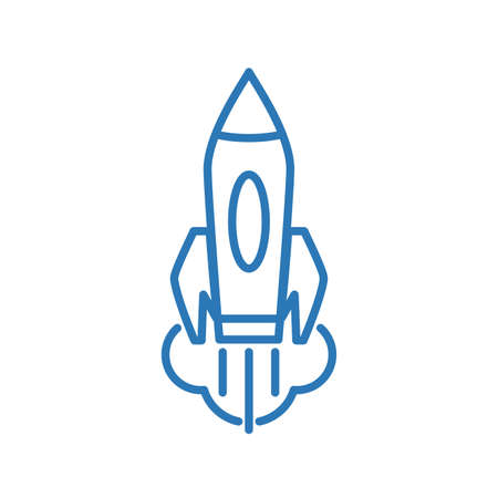 Modern abstract space rocket isolated iconのイラスト素材