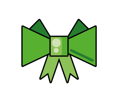 Green Bow Icon Illustration Vectorのイラスト素材