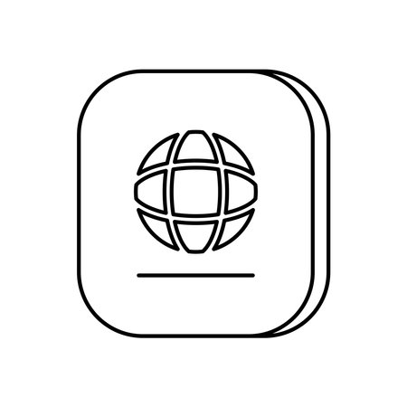 Travel Passport Line Art Icon Isolatedのイラスト素材