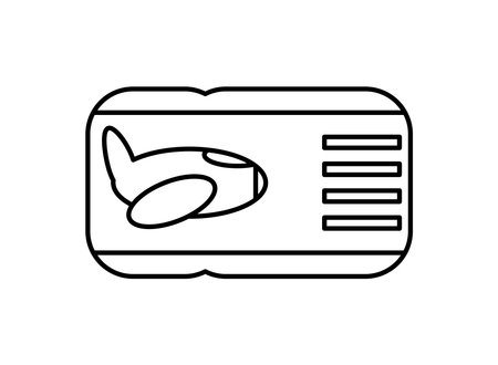 Airplane Boarding Ticket Line Art Icon Isolatedのイラスト素材