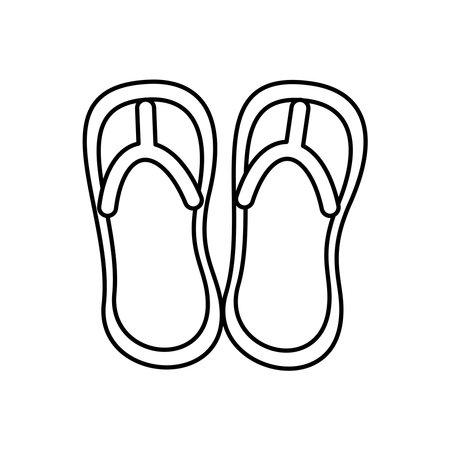 Summer Sandals Line Art Icon Isolatedのイラスト素材