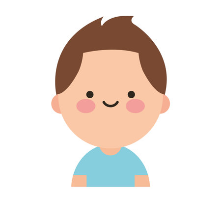 Charming Kawaii-Style Male Avatar Iconのイラスト素材