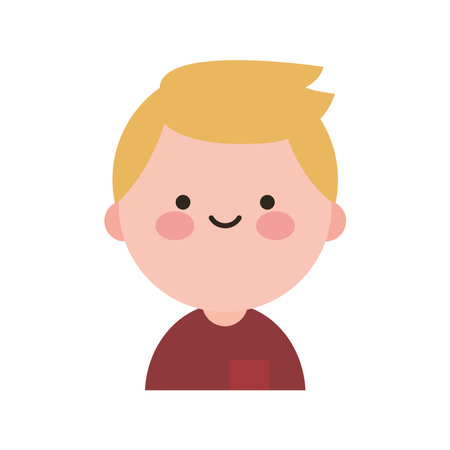 Charming Kawaii-Style Male Avatar Iconのイラスト素材