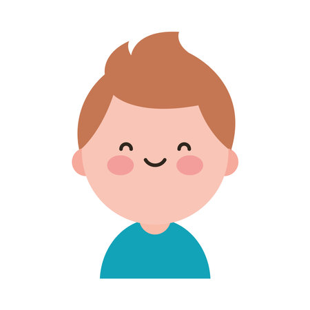 Charming Kawaii-Style Male Avatar Iconのイラスト素材