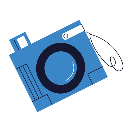 Minimalist Camera Vector Design in Colorful Flat Styleのイラスト素材