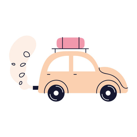 A Colorful Travel Guide Map in Flat Design Styleのイラスト素材