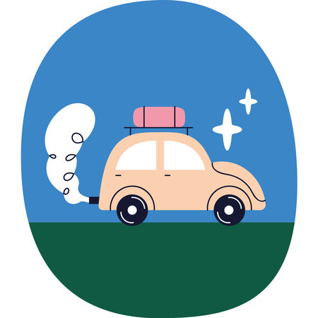 Colorful Flat Automobile Graphic for Urban Transport Conceptsのイラスト素材