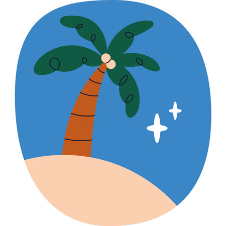 Minimalist Beach Palm Tree Vector Designのイラスト素材