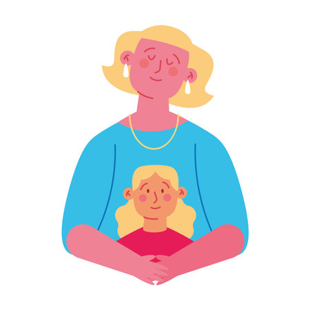 Tender and Heartfelt Moment Between Mother and Childのイラスト素材