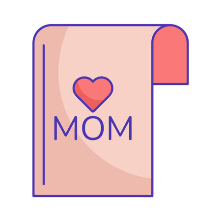 Colorful Certificate for Best Mom with Heart Symbolのイラスト素材