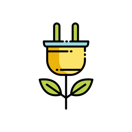 Electric Plug Flower Illustration Vector Illustration