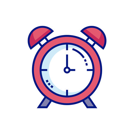Outline Vector Illustration of a School Clock for Education and Daily Schedule
