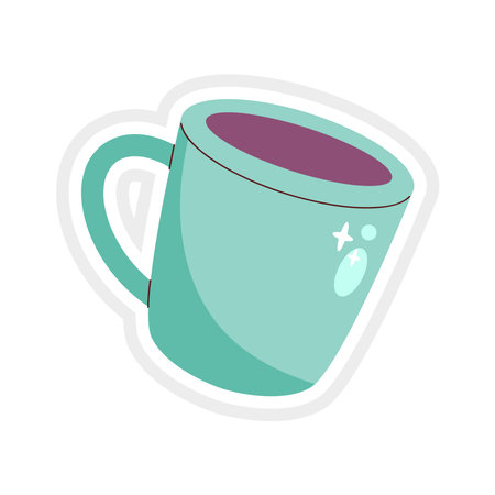 Stylish Green Coffee Cup in Flat Illustration Styleのイラスト素材
