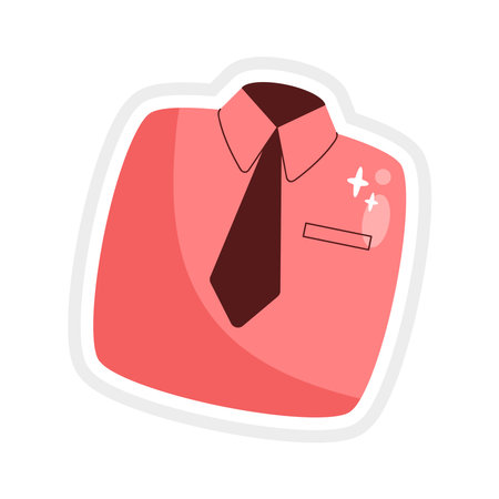 Sticker Flat Design Business Attire Icon with Tieのイラスト素材