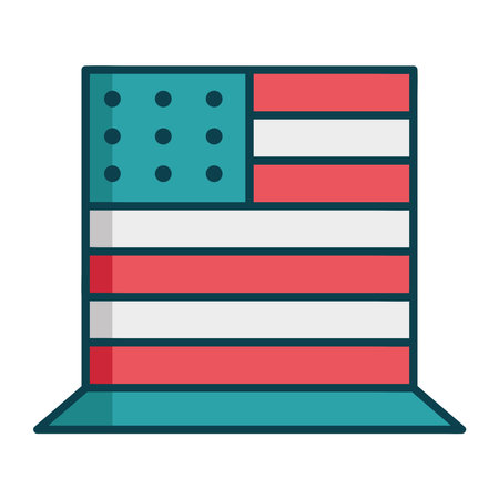 Minimal American Hat Illustration with Stars and Stripesのイラスト素材