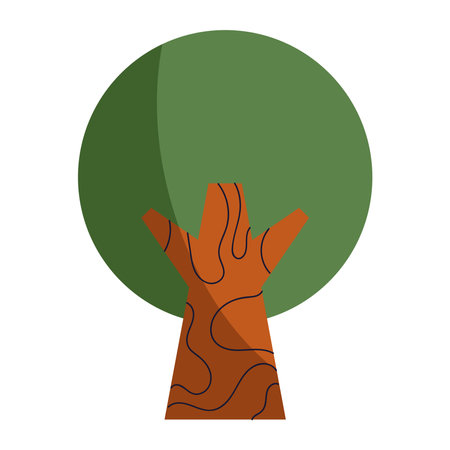 Flat Style Vector Tree for Eco-Friendly Projectsのイラスト素材