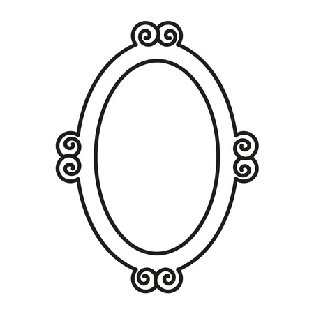Minimalist Decorative Wall Mirror Vector Illustrationのイラスト素材