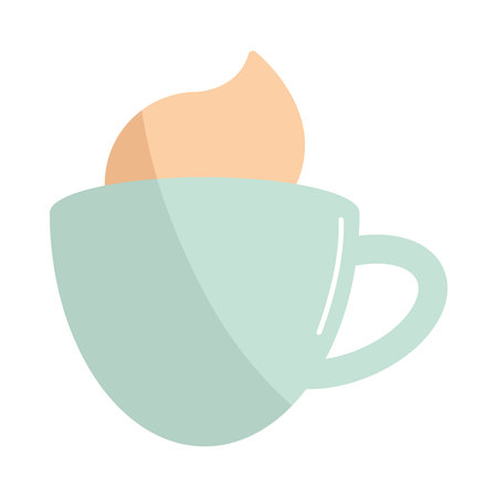 Minimalistic Morning Coffee Mug Design in Warm Brown Tonesのイラスト素材