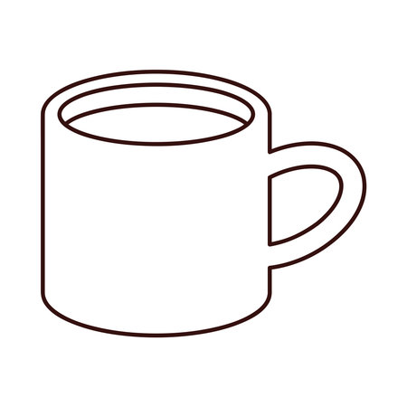Minimalistic Morning Coffee Mug Design in Warm Brown Tonesのイラスト素材